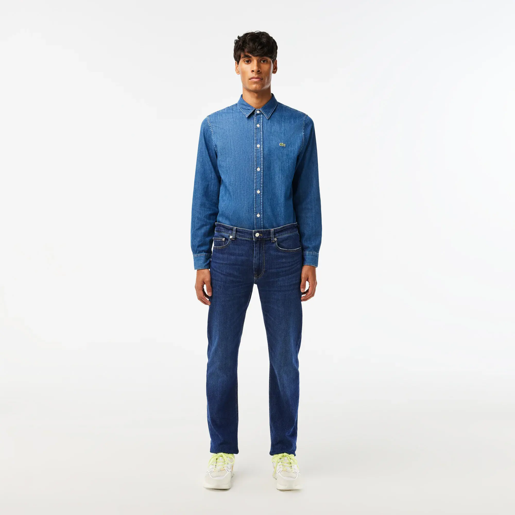 Lacoste Men's Slim Fit Stretch Cotton Denim Jeans. 1 Lacoste Men's Slim Fit Stretch Cotton Denim Jeans. 1