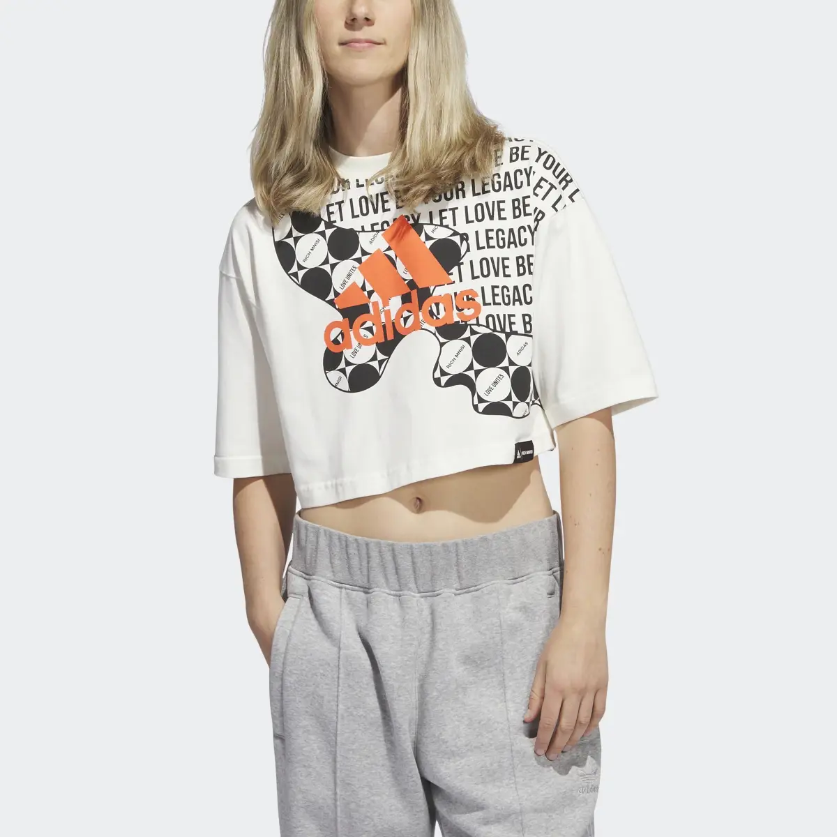 Adidas Pride Crop Graphic Tee (Plus Size). 1