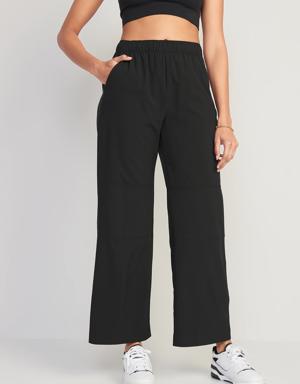 Old Navy High-Waisted StretchTech Wide-Leg Pants for Women black