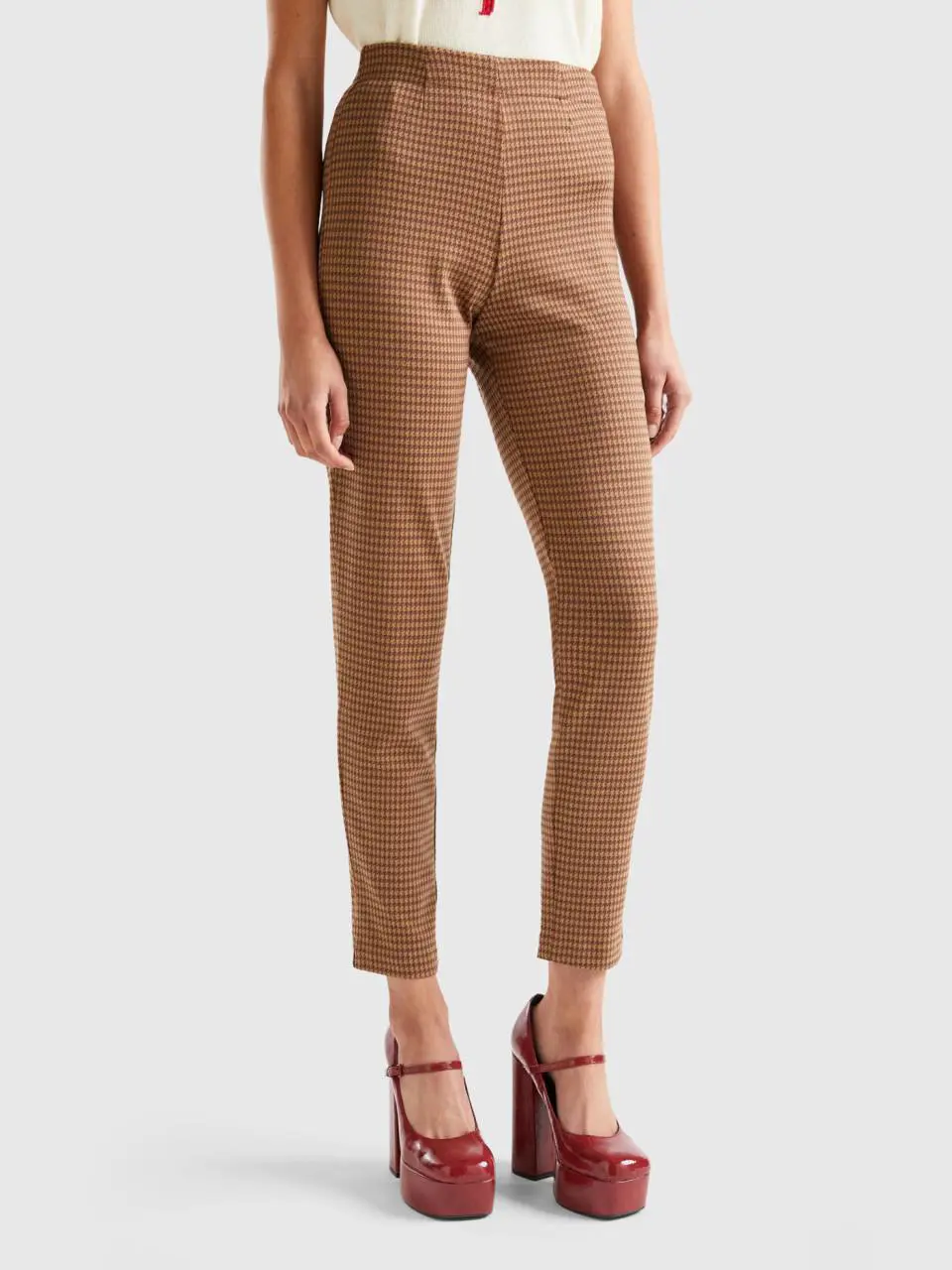 Benetton slim houndstooth trousers. 1