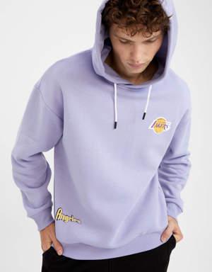 Fit NBA Los Angeles Lakers Oversize Fit Kapüşonlu Sweatshirt