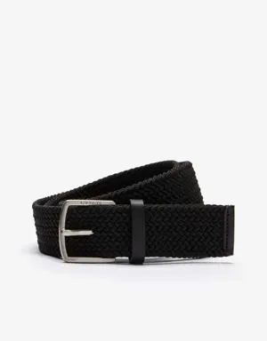 Lacoste Cintura da uomo in maglia elasticizzata con fibbia con incisione Lacoste