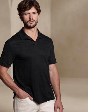 Banana Republic Linen Polo black