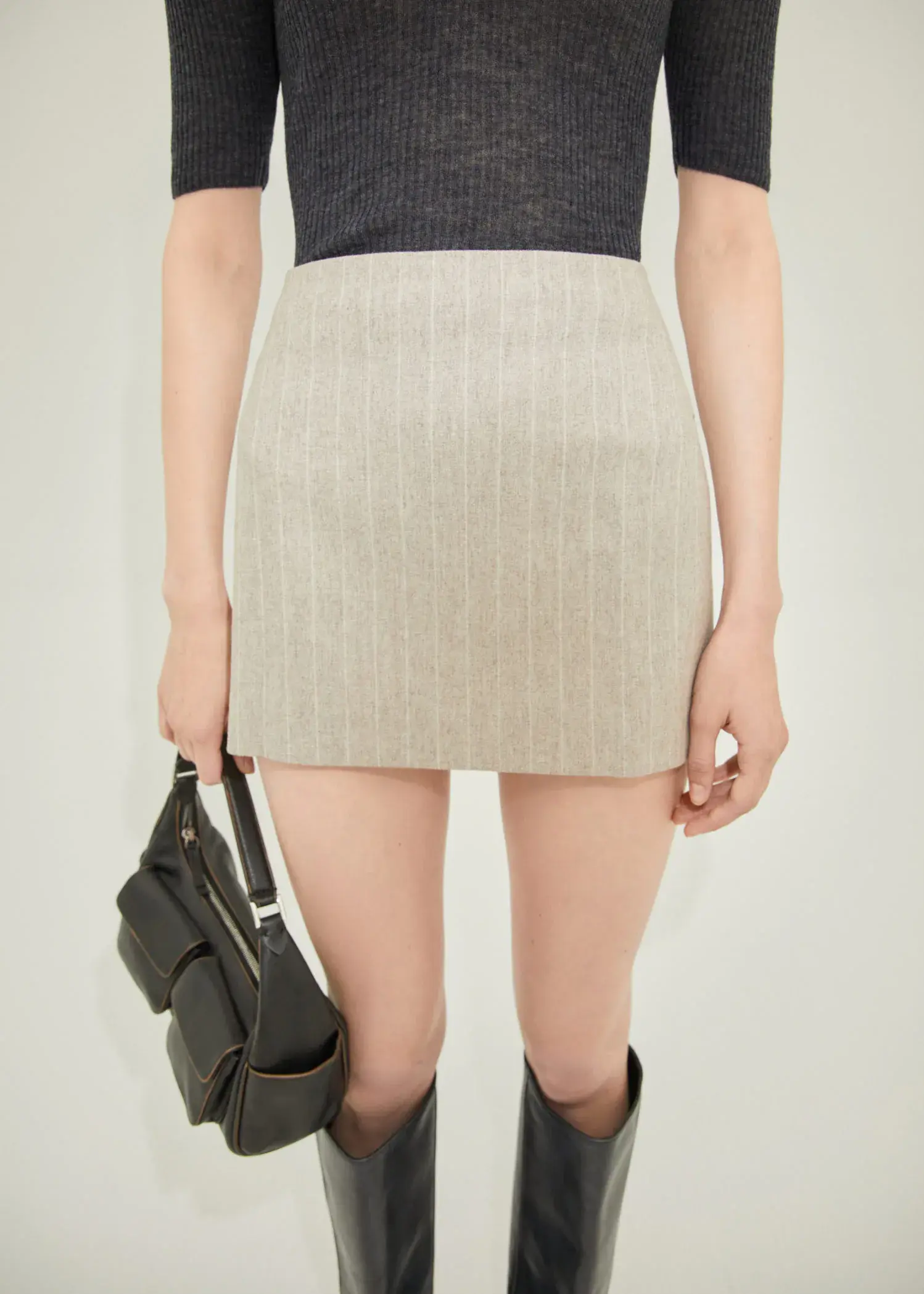 Mango Pinstripe wool skirt. 1