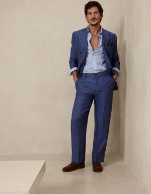Lago Italian Linen Suit Pant blue