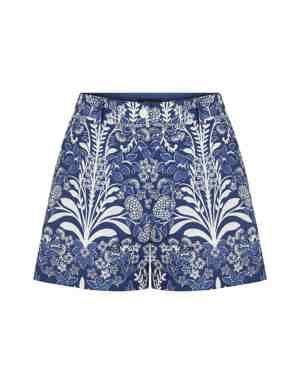 Blue White Floral Shorts