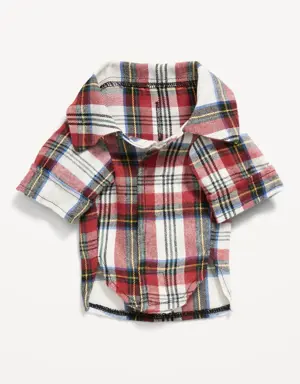 Matching Print Flannel Shirt for Pets red
