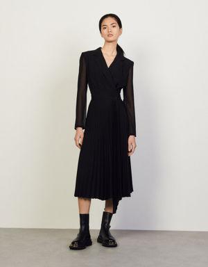 Dual-material long-sleeved dress Login to add to Wish list