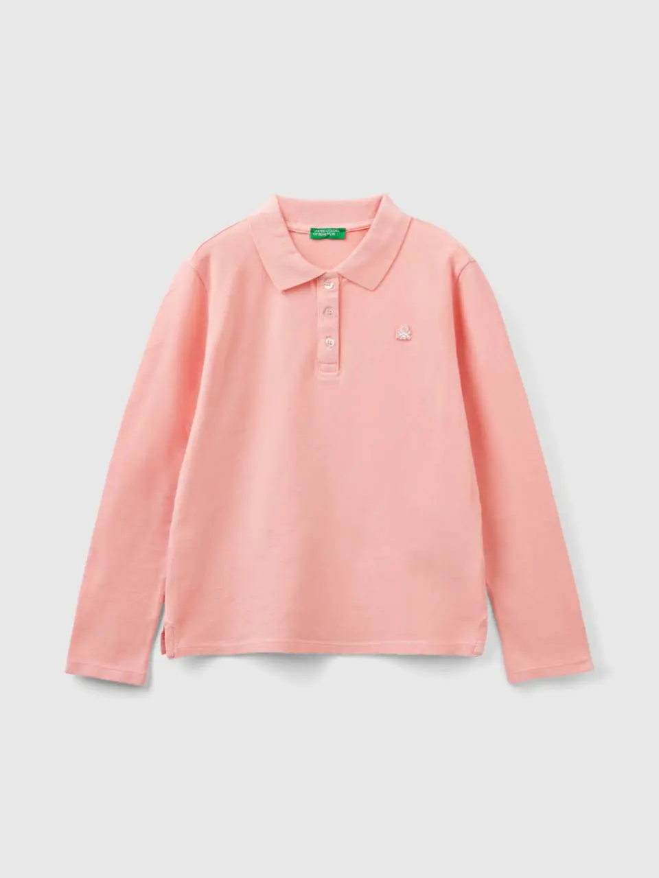 Benetton long sleeve polo in organic cotton. 1