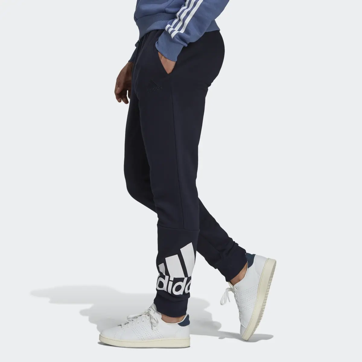 Adidas Essentials French Terry Tapered Cuff Logo Pants. 2