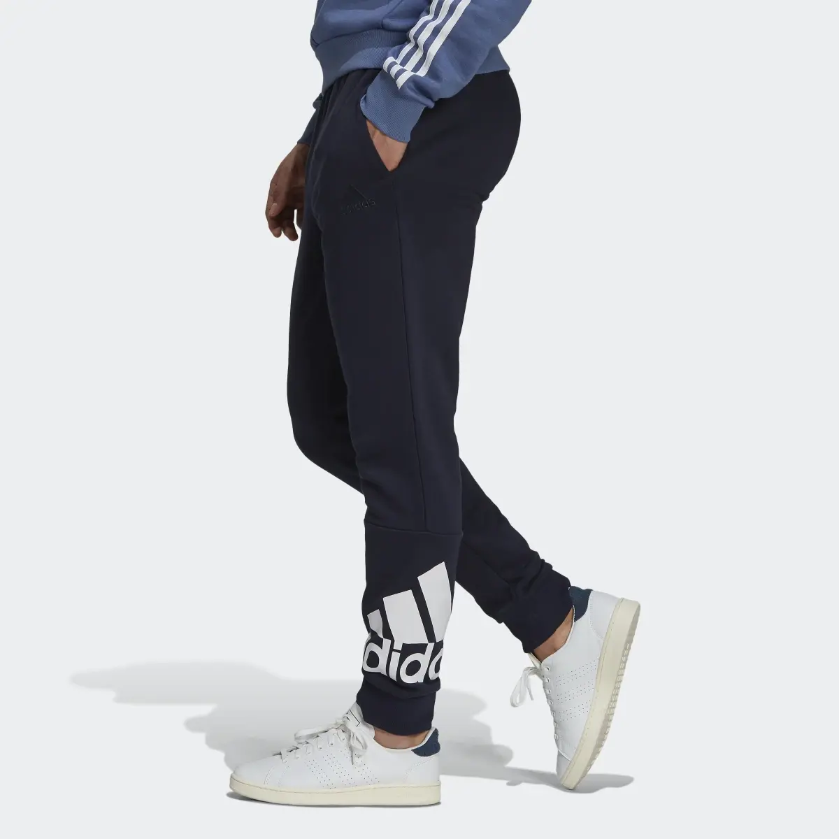 Adidas Essentials French Terry Tapered Cuff Logo Hose. 2