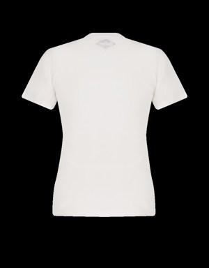 Leoni Kadın Bisiklet Yaka T-Shirt Off White