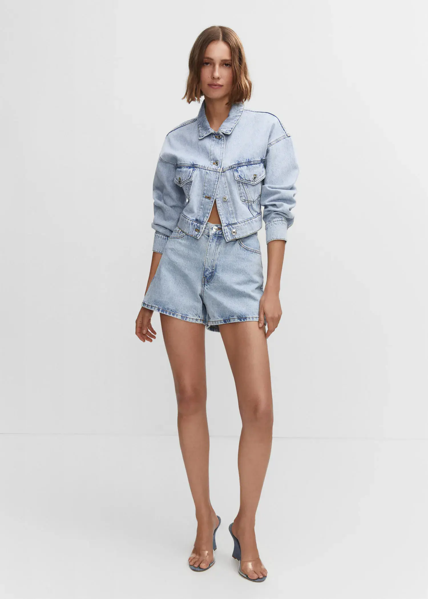 Mango Jeans-Shorts mit hoher Taille. 3