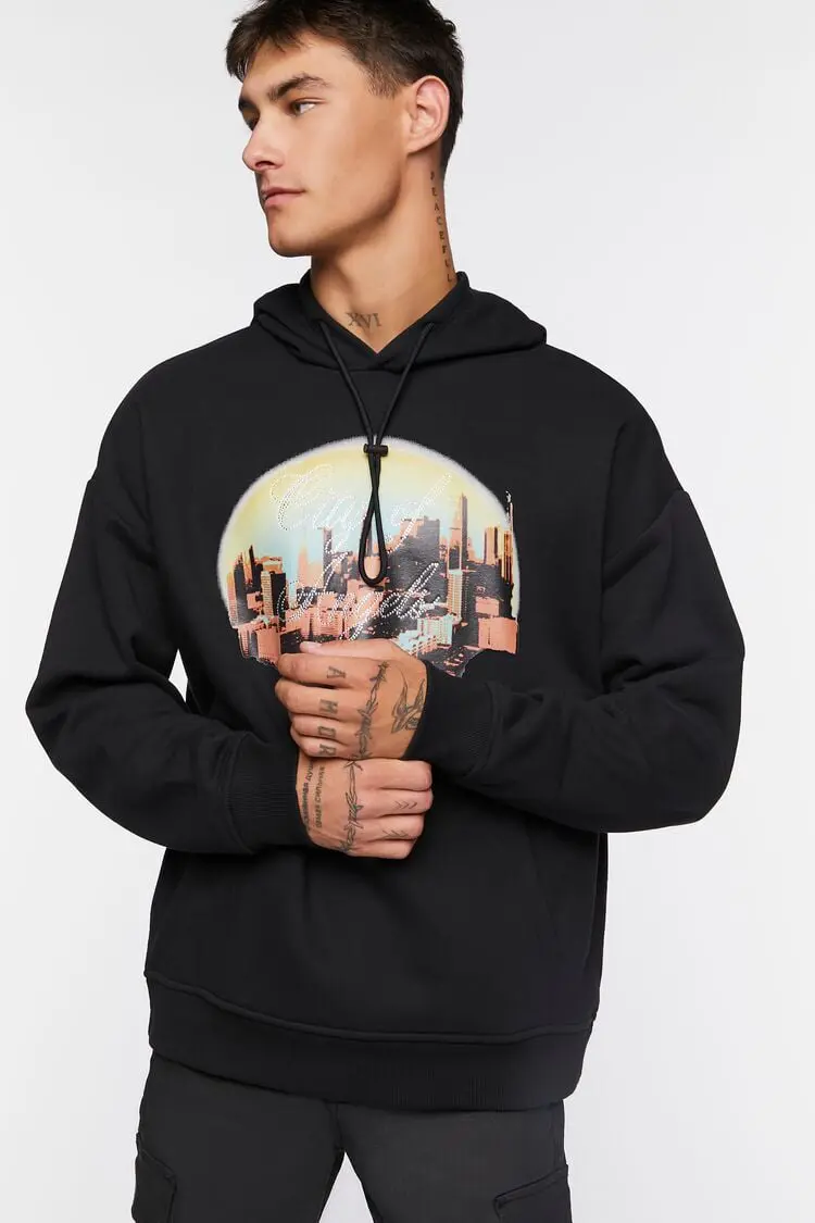 Forever 21 Forever 21 City of Angels Graphic Hoodie Black/Multi. 1