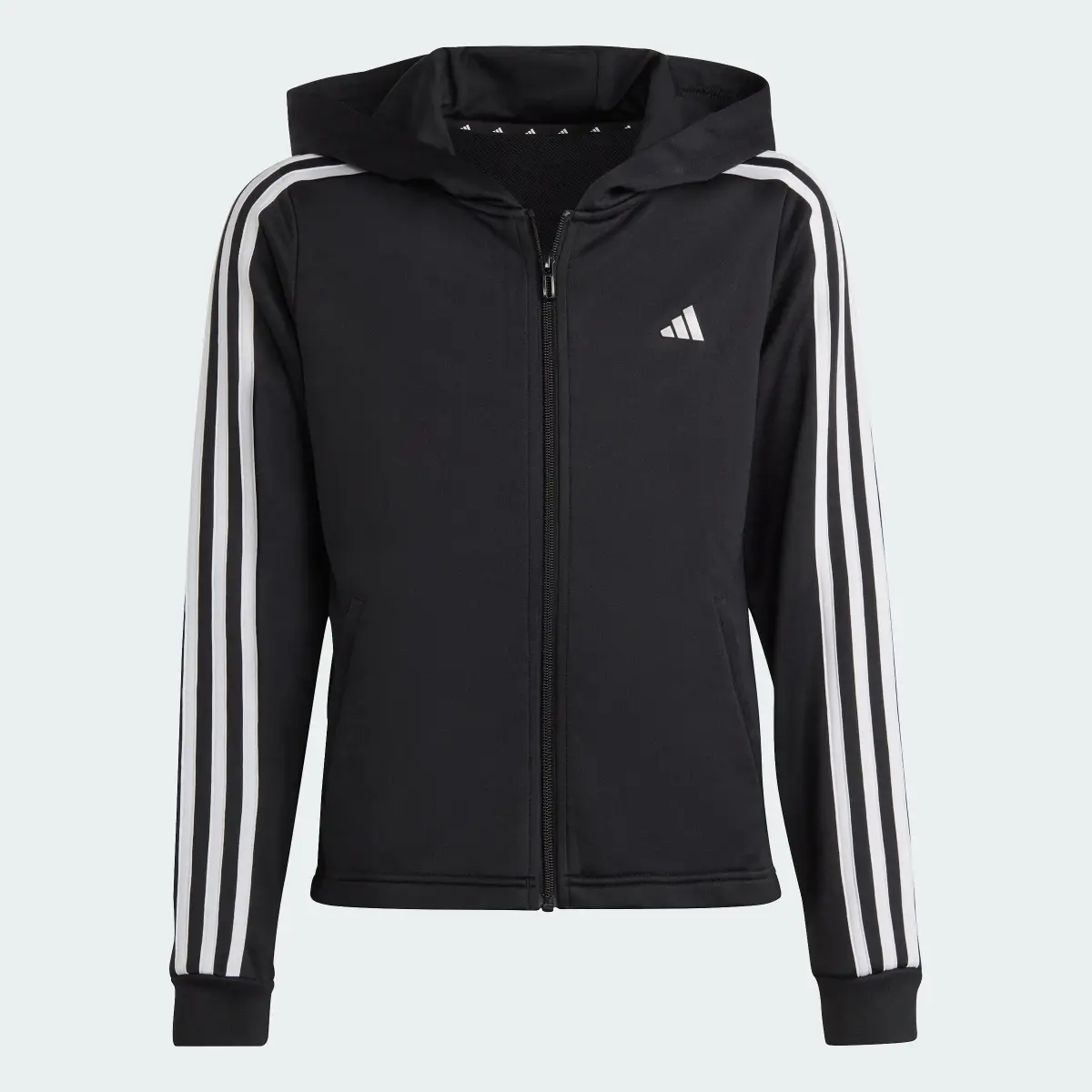 Adidas Train Essentials AEROREADY Regular-Fit 3-Stripes Hooded Training Track Jacket. 1