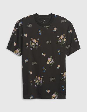 Floral Gap Logo T-Shirt gray