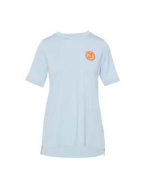 Applique Embroidery Detailed Basic Blue Tshirt