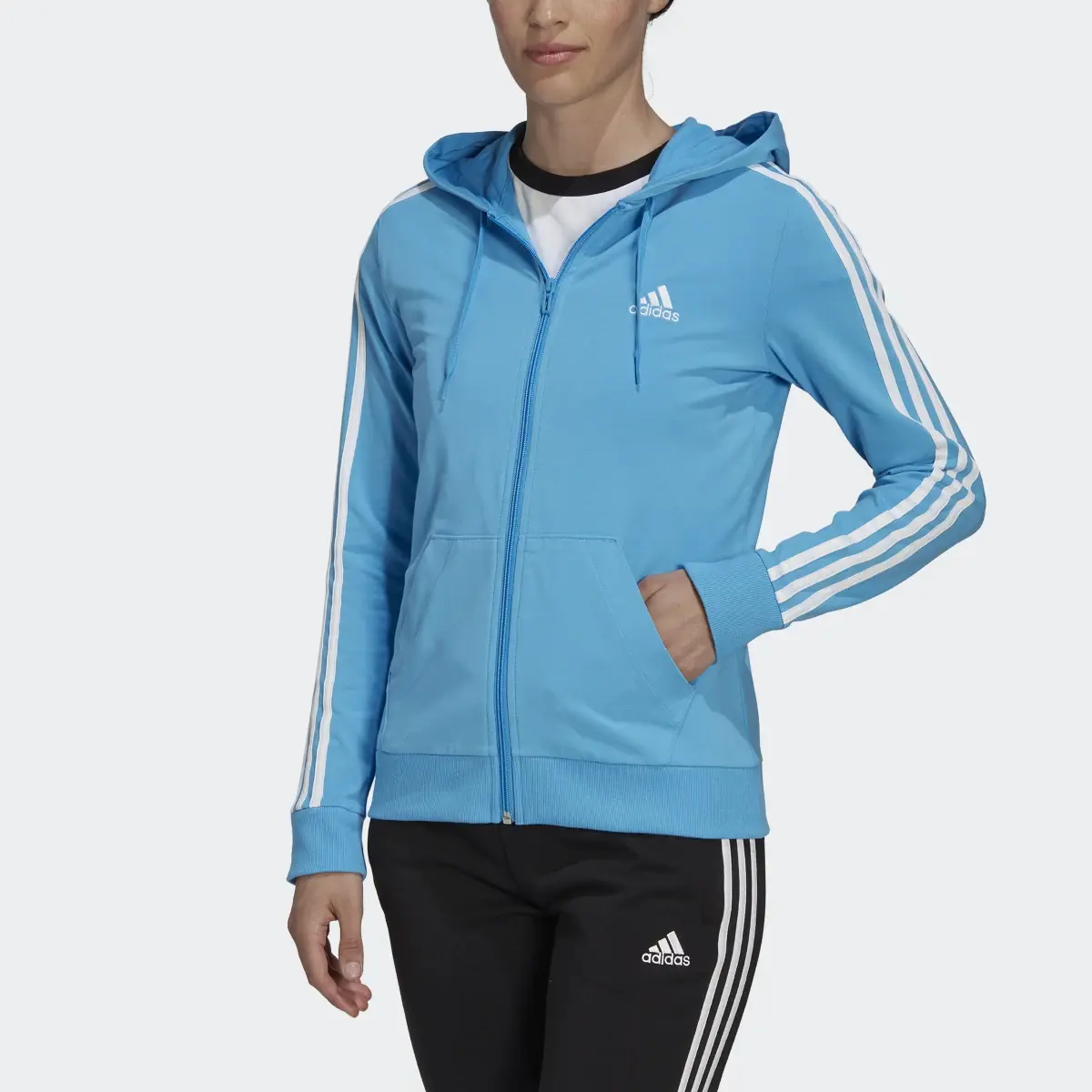 Adidas Essentials 3-Stripes Full-Zip Hoodie. 1