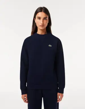 Lacoste Felpa da donna con collo rotondo in piqué double face