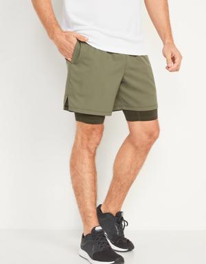Old Navy Go 2-in-1 Workout Shorts + Base Layer -- 7-inch inseam green