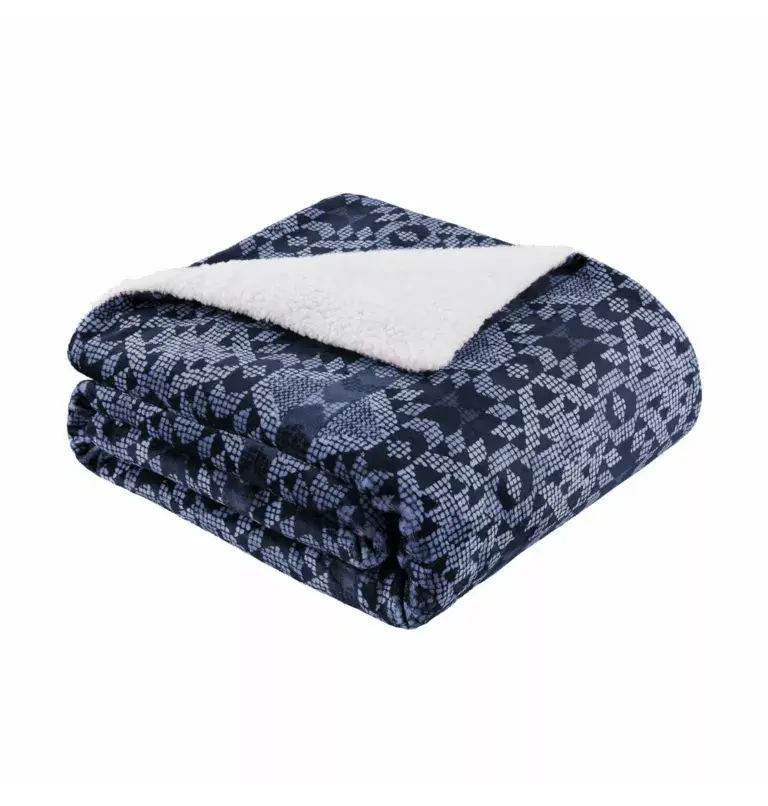 Columbia Reversible Sherpa Plush Throw. 2