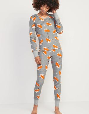 Matching Graphic Pajama Set for Women multi