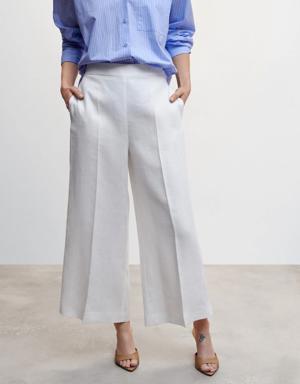 100% linen culotte pants 