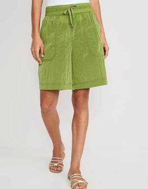 Old Navy High-Waisted Bermuda Shorts -- 11-inch inseam green