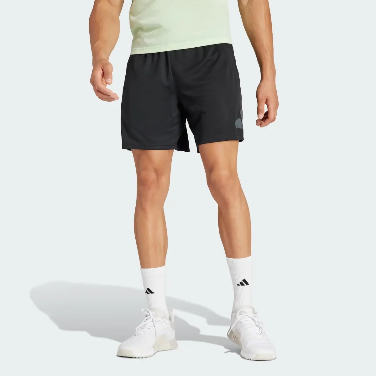 Adidas Train Essentials Seasonal Big Logo Shorts. 1