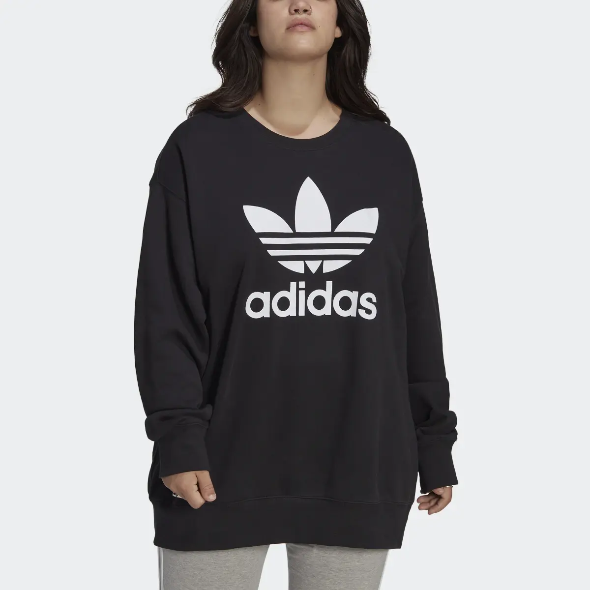 Adidas Trefoil Crew Sweatshirt (Plus Size). 1