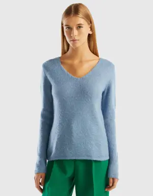 regular fit mohair blend sweater