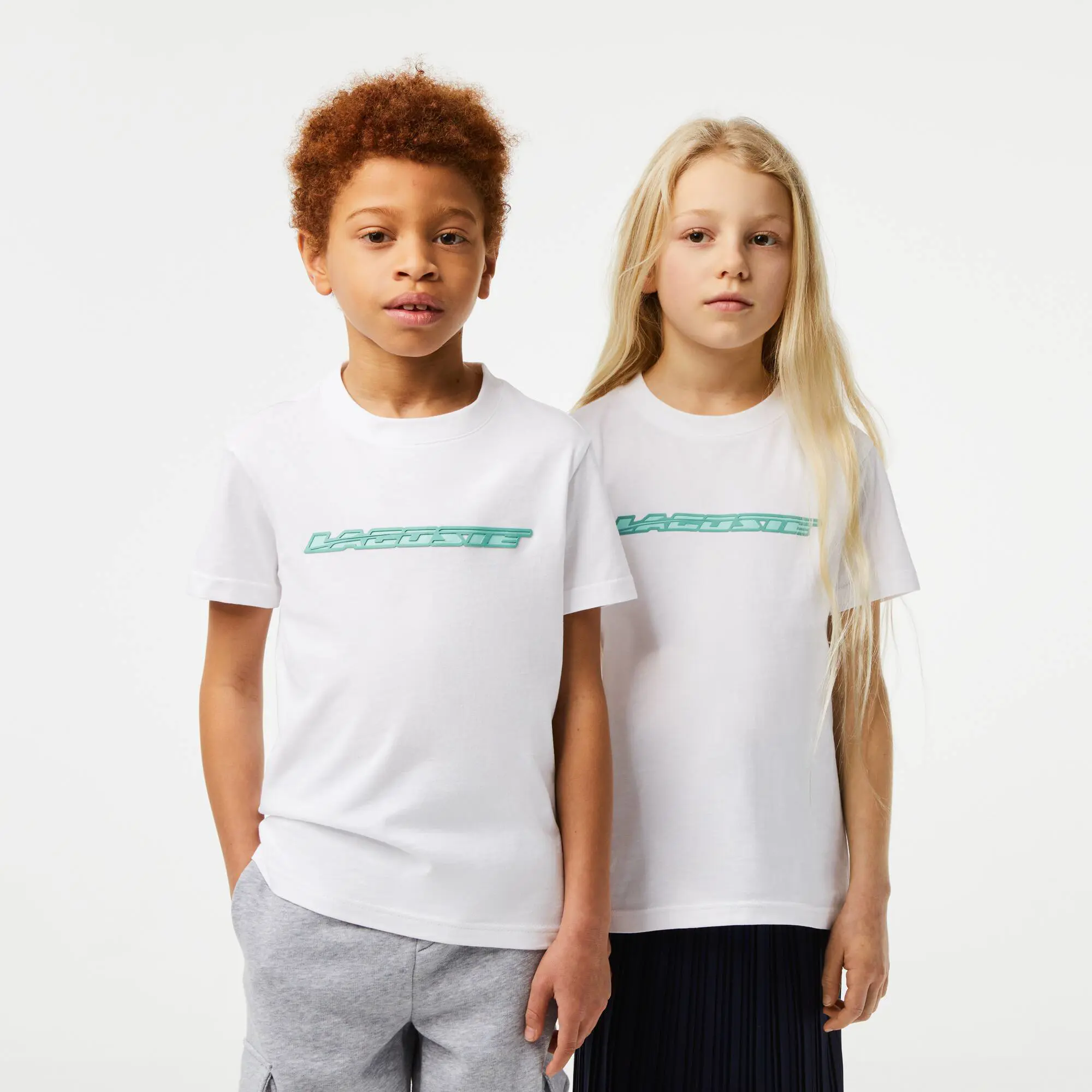 Lacoste Camiseta infantil Lacoste en punto de algodón con marca a contraste. 1