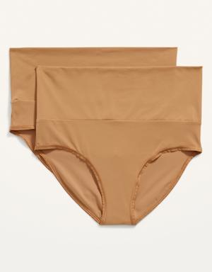 Old Navy Maternity 2-Pack Rollover-Waist Soft-Knit Hipster Underwear brown