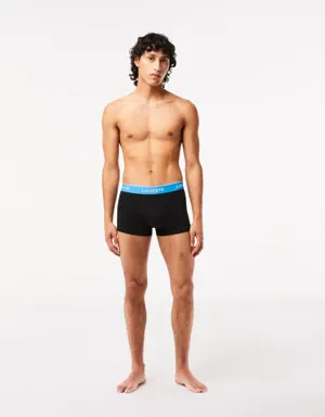 Pack de 3 cuecas tipo boxers justos casuais em azul-marinho com cós em contraste