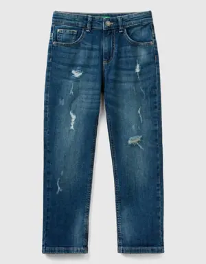 slim fit jeans with tears