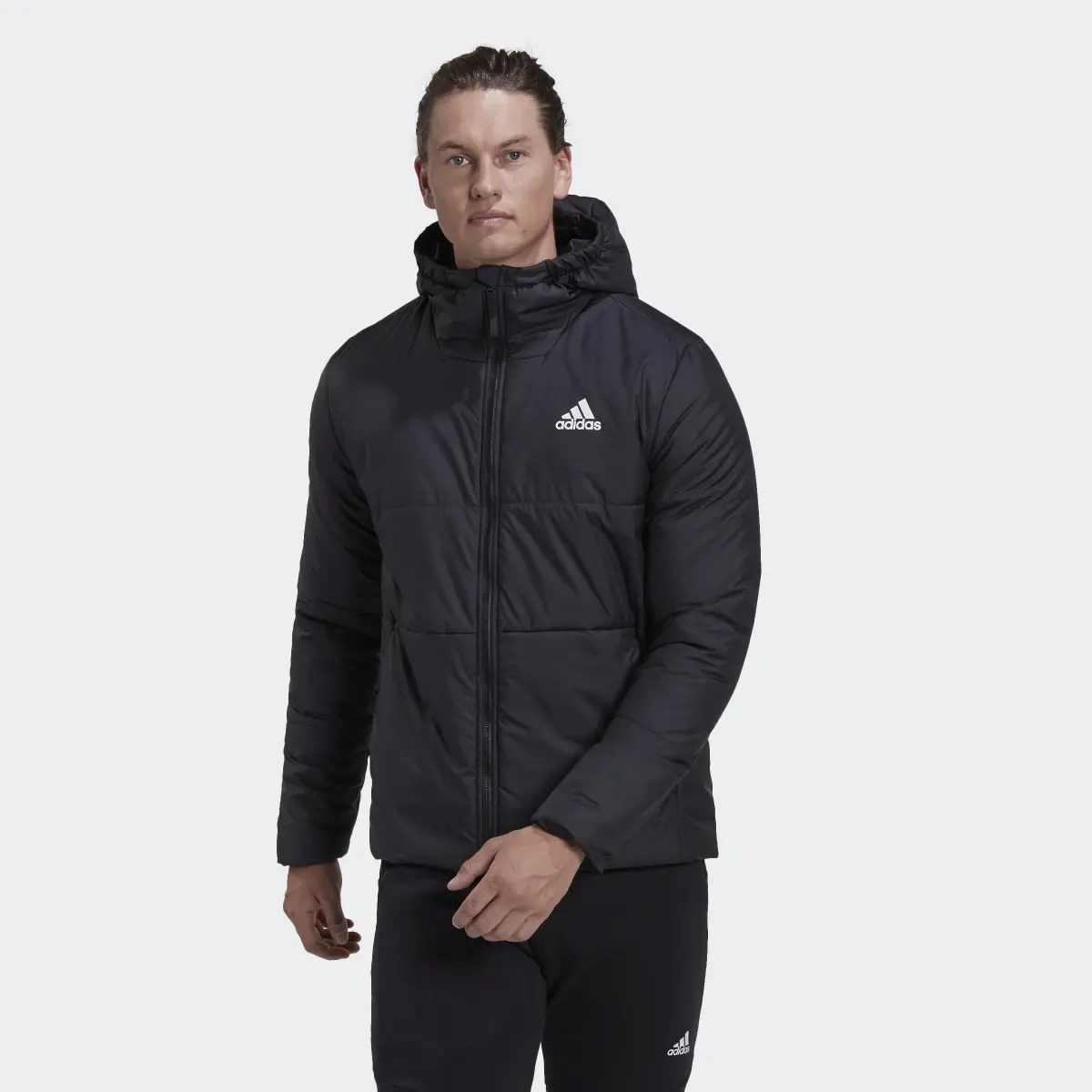 Adidas BSC 3-Stripes Hooded Insulated Jacket. 2