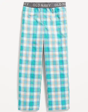 Straight Printed Poplin Pajama Pants for Boys blue