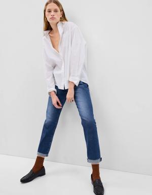 Gap Mid Rise Girlfriend Jeans blue