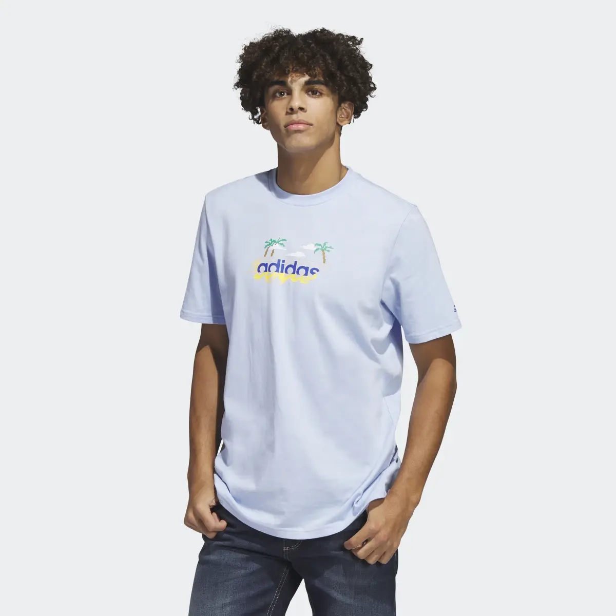 Adidas Linear Beach-Bit Short Sleeve Graphic Tee. 2