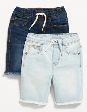 360° Stretch Pull-On Jean Shorts 2-Pack for Toddler Boys multi