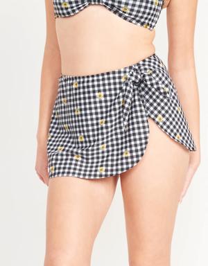 High-Waisted Sarong Swim Skirt multi