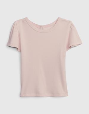 Toddler Puff Sleeve Rib T-Shirt pink