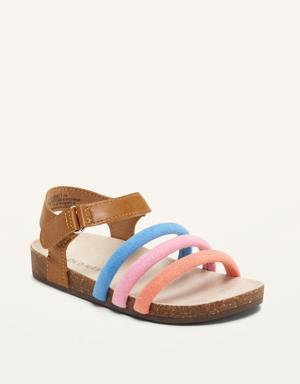 Old Navy Strappy Mixed-Material Sandals for Toddler Girls multi