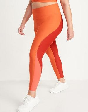 High-Waisted PowerSoft Color-Block 7/8-Length Compression Leggings for Women