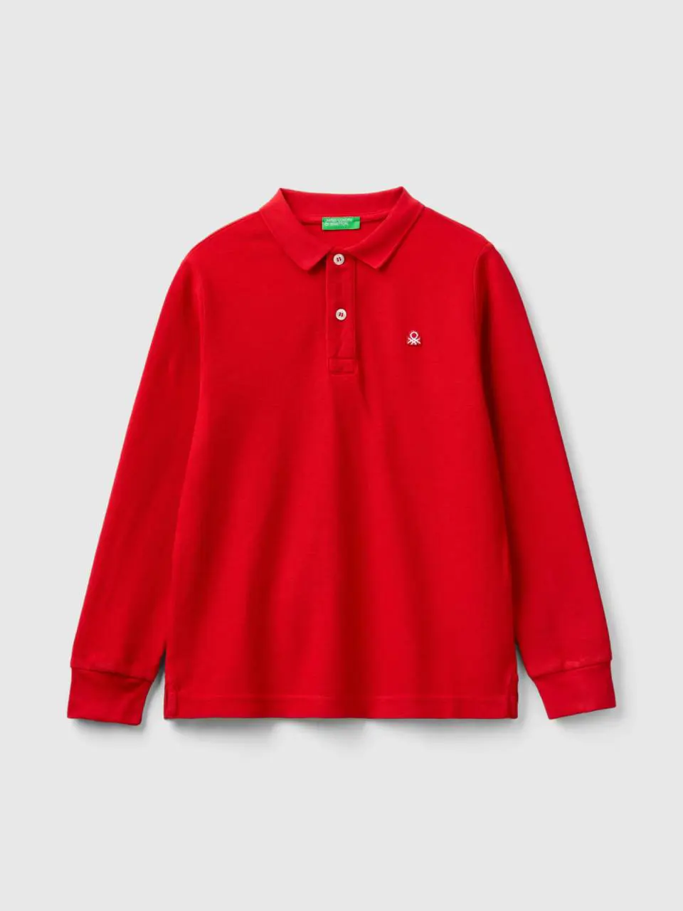 Benetton 100% organic cotton long sleeve polo. 1