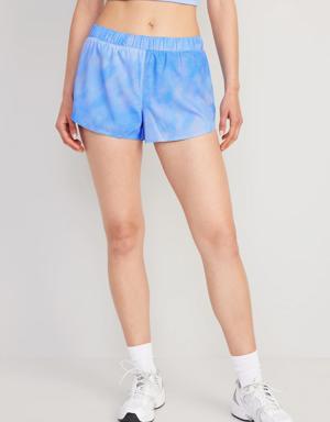 Old Navy Mid-Rise StretchTech Dolphin-Hem Run Shorts for Women -- 3-inch inseam blue