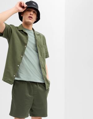 Linen-Cotton Vacay Shirt green