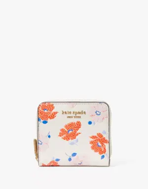 Morgan Dotty Floral Embossed Small Compact Wallet