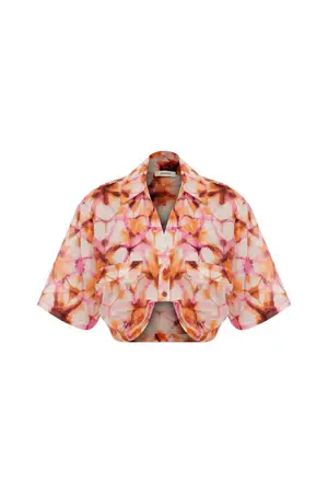 Roman Tie Dye Cropped Button Down. 1