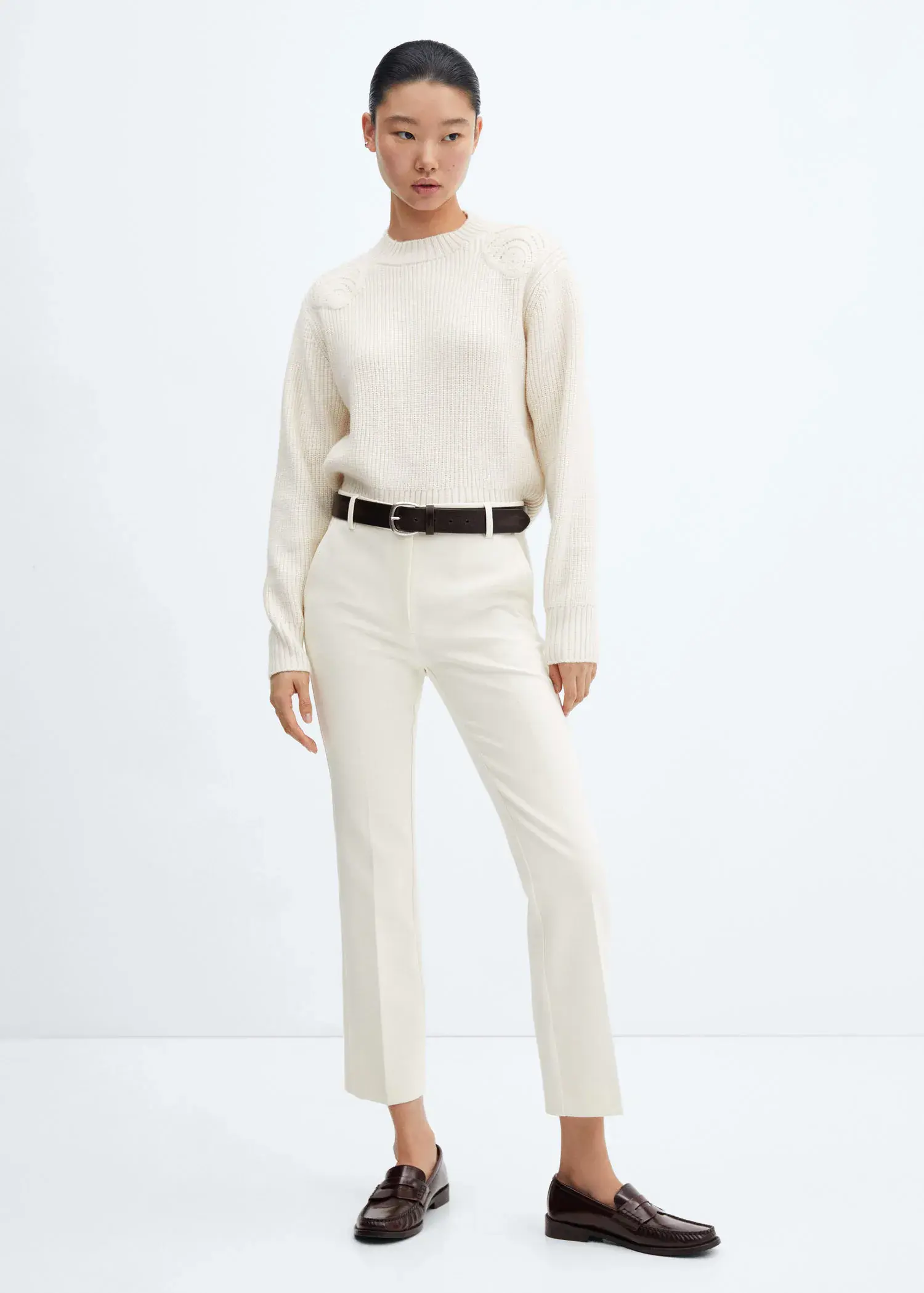 Mango Straight ankle-length trousers. 1